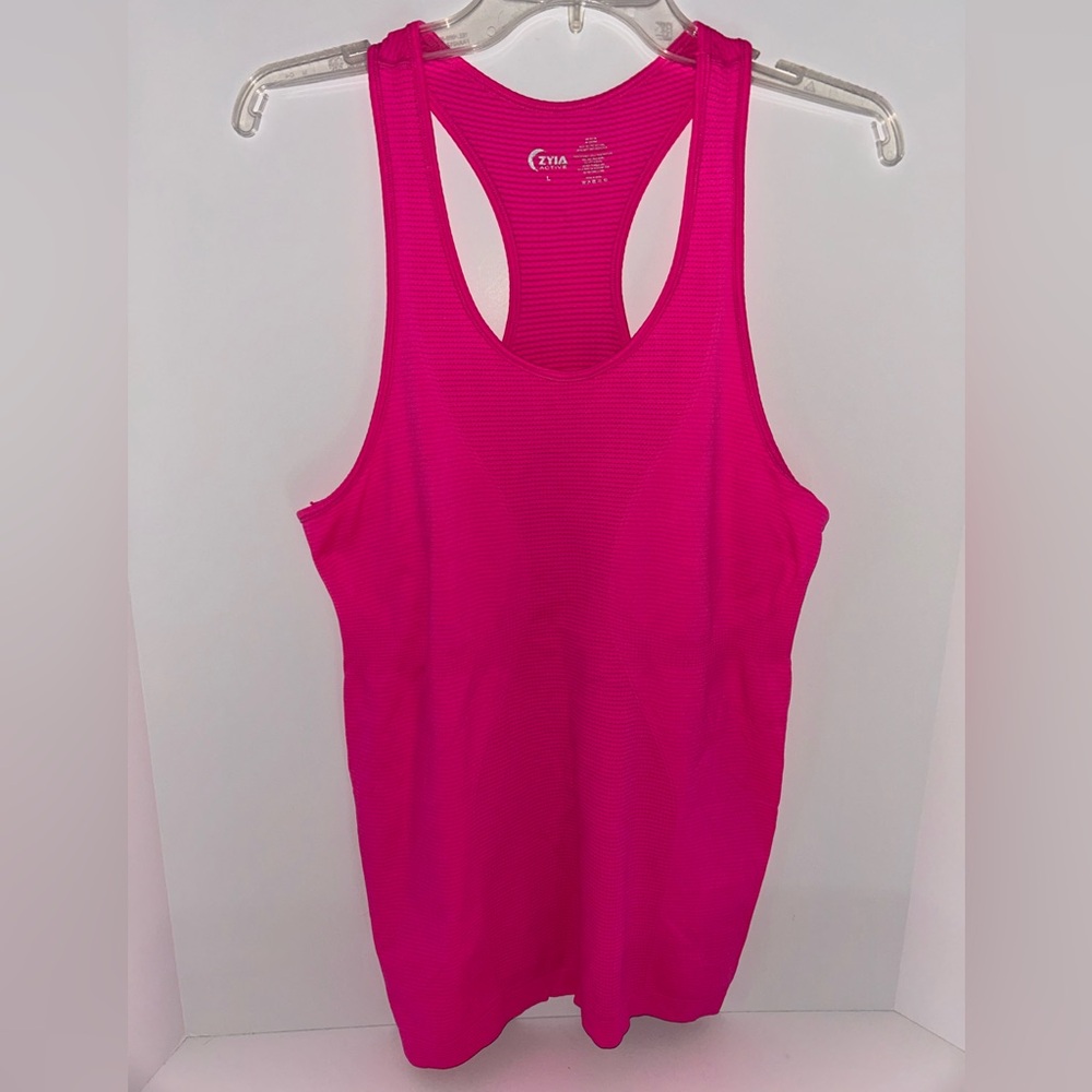 Zyia Active racerback tank copper charged‎ fitted womens hot pink size Large